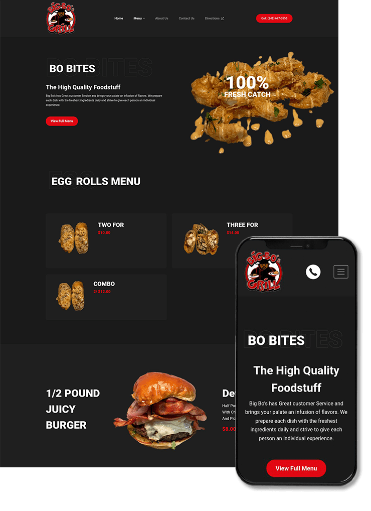 Big Bo's Restaurant Website