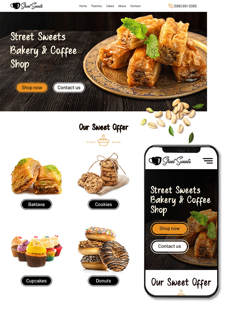 Street Sweets Restaurant Website